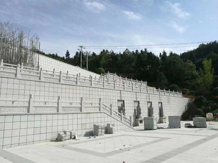 寺廟雕花鏤空漢白玉臺階石欄板